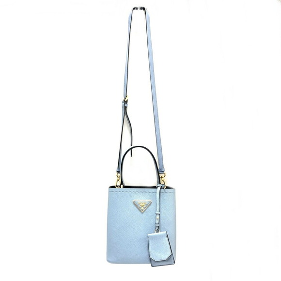 Prada Pannier Small Saffiano Handbag Sky Blue - Picture 1 of 9